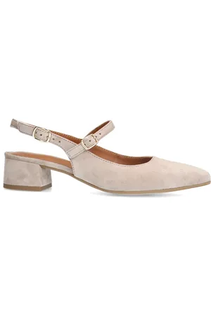 No Stress Beige suède slingbacks