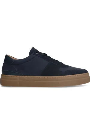 Manfield Blauwe suède sneakers