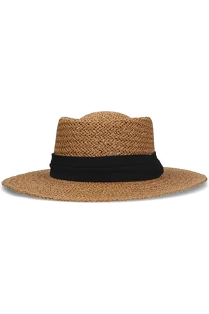 Manfield Raffia hoed met zwarte band