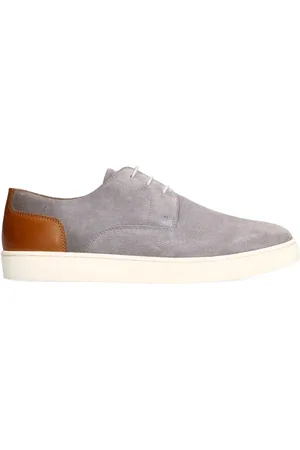 Manfield Grijze suède sneakers