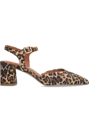 No Stress Leopard suède slingback pumps