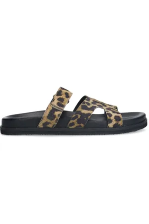 Manfield Leopard slippers met bandje