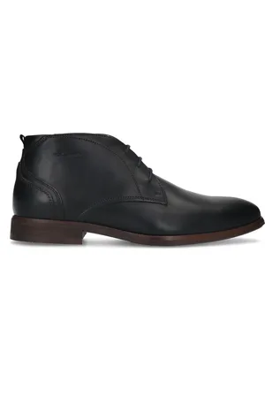 Van Lier Zwarte leren veterschoenen