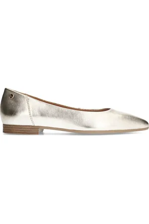 No Stress Gouden leren ballerina
