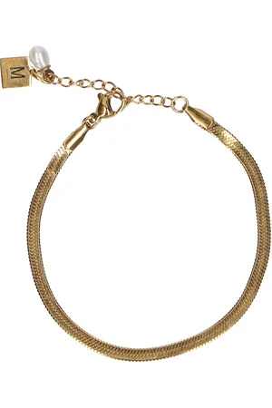 Manfield Goudkleurige armband van stainless steel