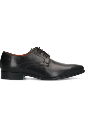 Van Lier Zwarte leren veterschoenen