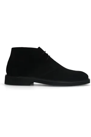 Manfield Zwarte suède veterboots