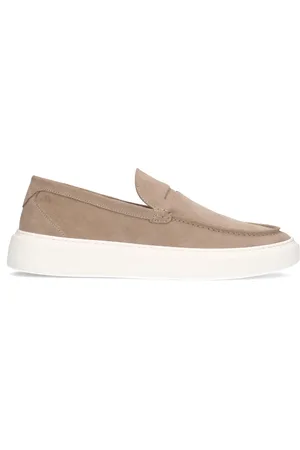 Manfield Suède loafers met sportieve zool