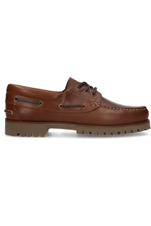 Manfield Leren veterschoenen