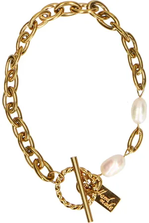 Manfield Gouden schakelarmband met parel details