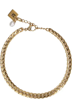 Manfield Goudkleurige armband van stainless steel