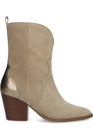 Manfield Suède cowboy laarzen met metallic details