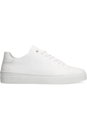 Manfield Witte leren sneakers