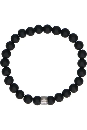 Manfield Zwarte heren kralen armband