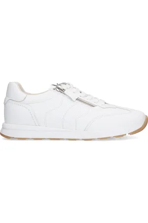 No Stress Witte leren sneakers met rits