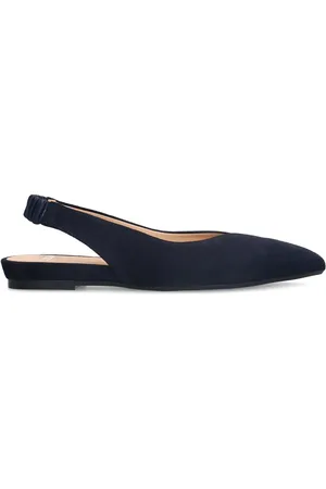 Manfield Navy suède slingbacks