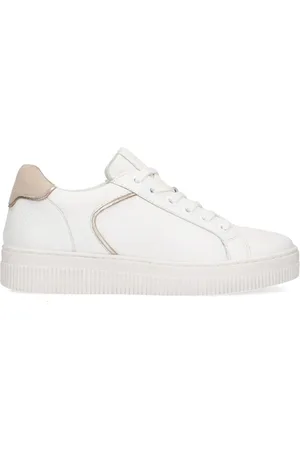 Manfield Witte leren sneakers