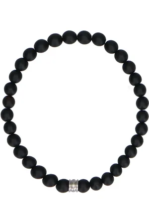 Manfield Zwarte heren kralen armband