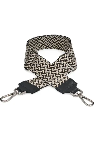 Manfield Zwarte bag strap met witte details