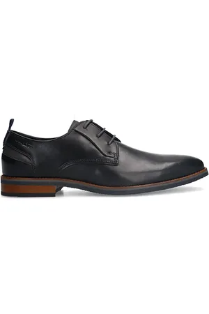 Van Lier Zwarte leren veterschoenen