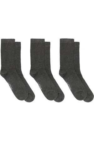 Manfield Set van 3 paar antraciet bamboe sokken