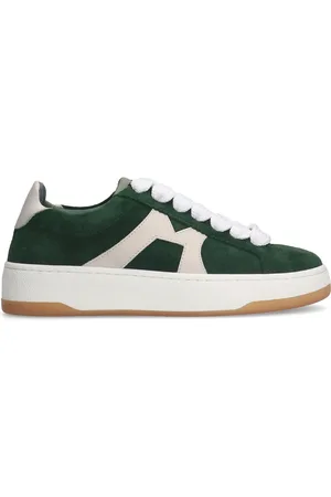 Manfield Groene suède sneakers