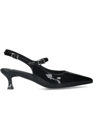 Manfield Zwarte lak slingbacks