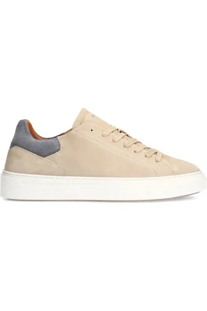 Manfield Nubuck sneakers met grijze details