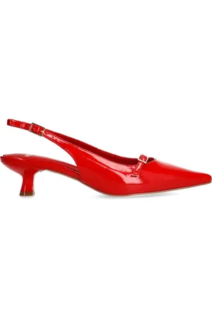 Manfield Rode lak slingbacks