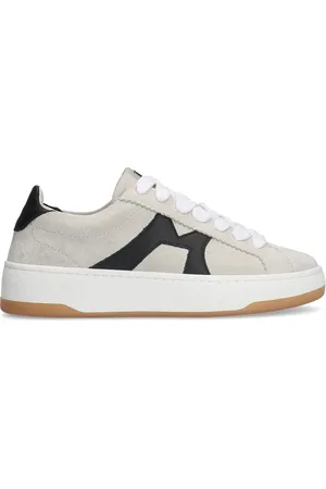 Manfield Grijze suède sneakers