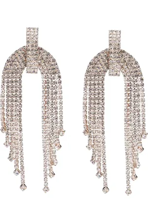 Manfield Zilveren strass party oorbellen