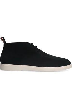 Manfield Zwarte suède veterboots