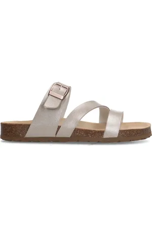 Manfield Gouden slippers met gesp