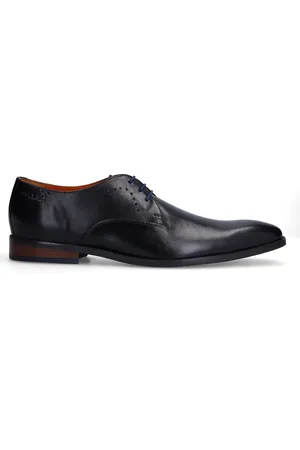 Van Lier Zwarte leren veterschoenen