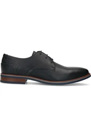 Van Lier Zwarte leren veterschoenen