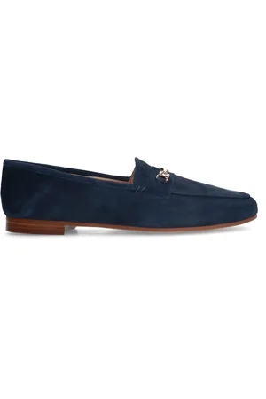 Manfield Blauwe suède loafers