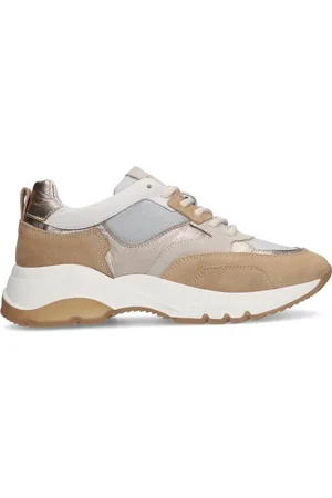 Manfield Leren sneakers met suède details