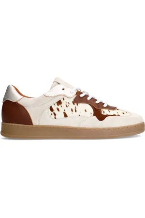 Manfield Suède sneakers met cow details