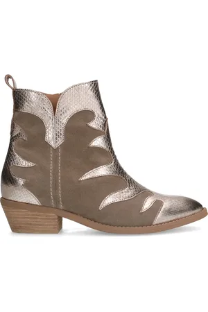 Manfield Suède cowboylaarzen met metallic details