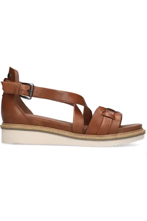 No Stress Leren sandalen met gevlochten band