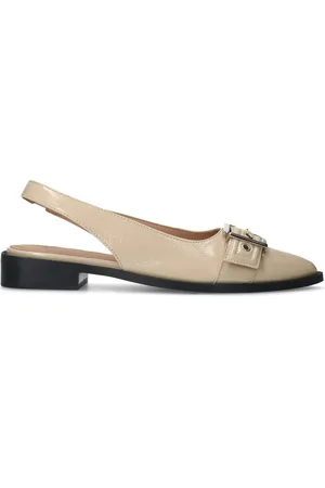 Manfield Witte lakleren slingbacks