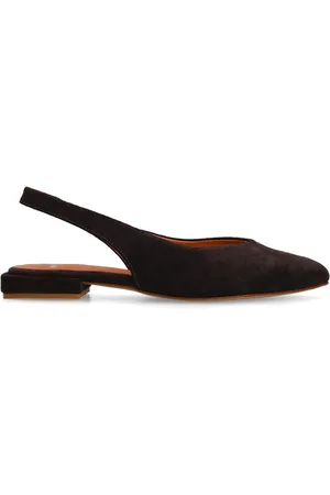 Manfield Bruine suède slingbacks