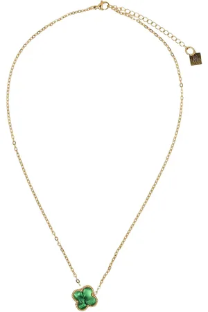 Manfield Goudkleurige ketting met klavertje