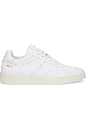 Manfield Witte leren sneakers