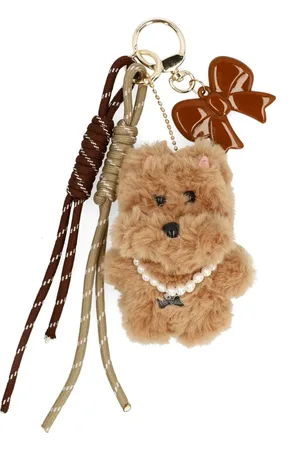 Manfield Dog bag charm met bruine korten