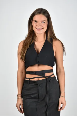 1/OFF Paris Gilet Cropped met straps sluiting zwart