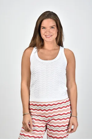 Missoni Top iconische zigzag print wit