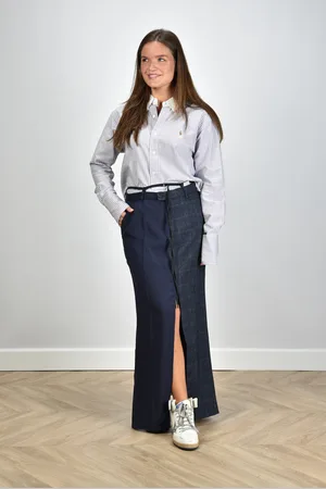 1/OFF Paris Rok Maxi Tailored slim fit met split blauw