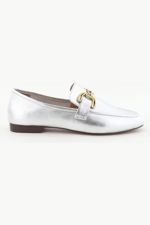 Bibi Lou Loafers met gouden gesp zilver