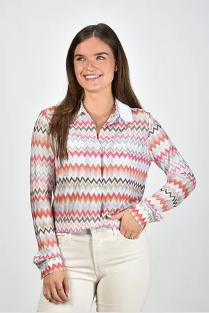 Missoni Blouse met iconische zigzag patroon multicolour